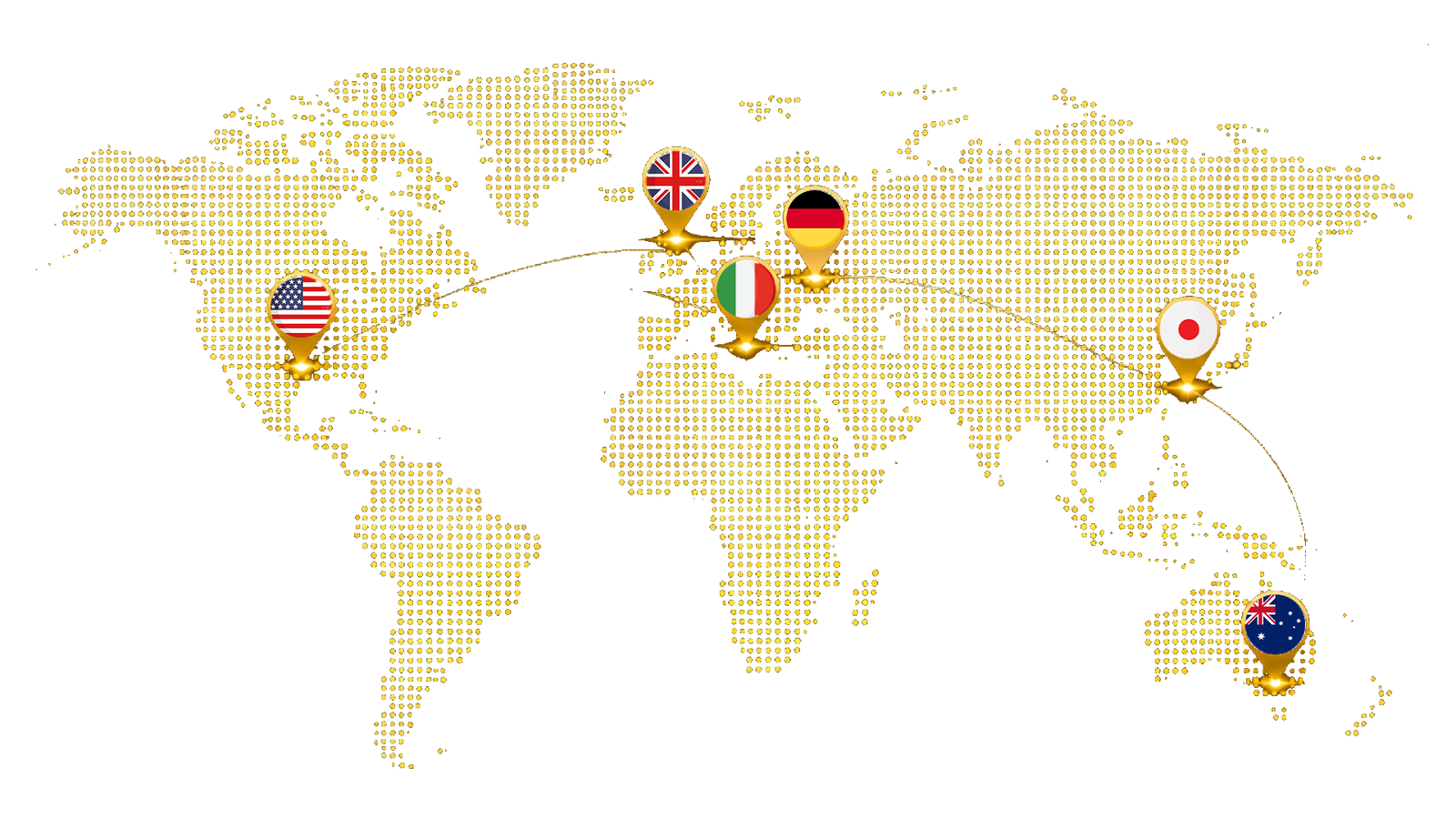 Worldwide network map with global locations